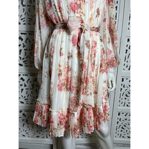 Alex Marie Women’s Michaela Floral Belted Pleated Dress Size 10 - Picture 9 of 15
